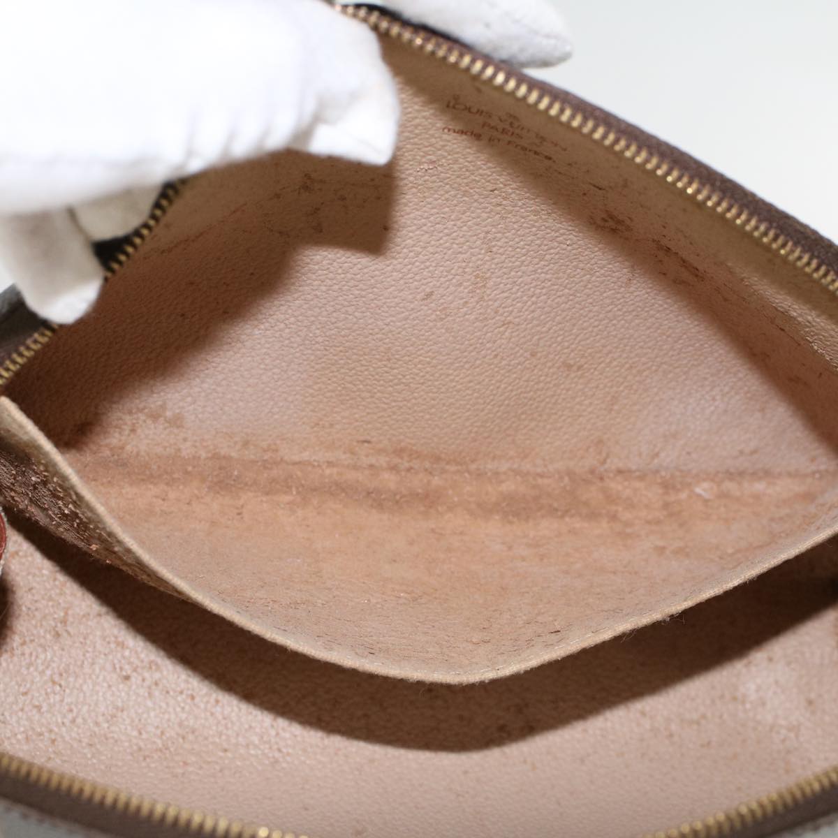 LOUIS VUITTON Monogram Trousse Demi Ronde Cosmetic Pouch M47520 LV 44329