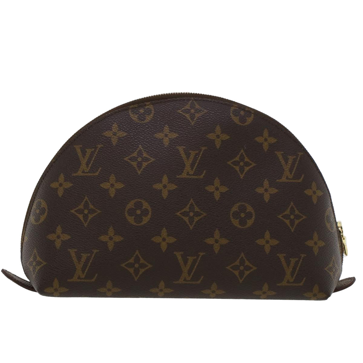 LOUIS VUITTON Monogram Trousse Demi Ronde Cosmetic Pouch M47520 LV 44329