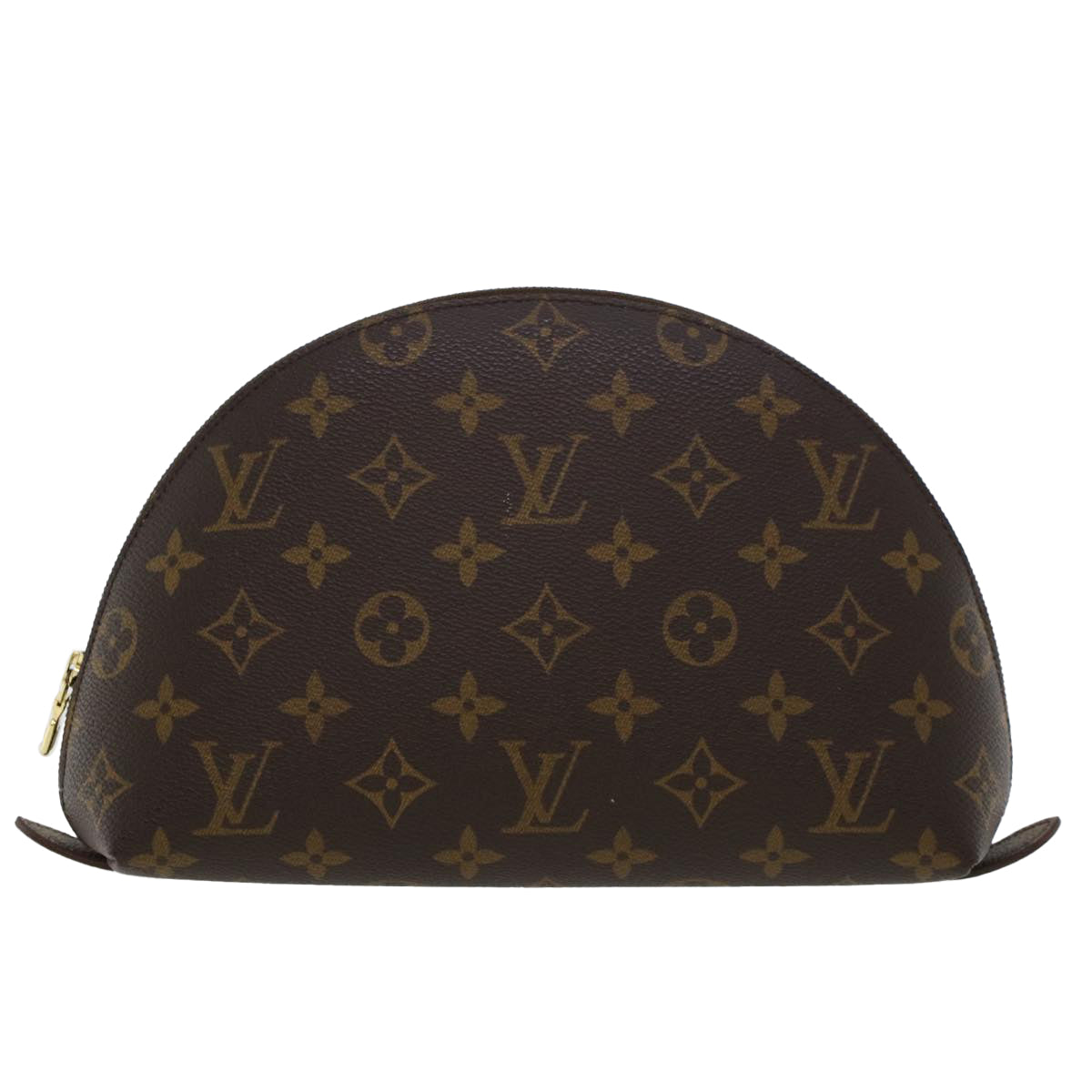 LOUIS VUITTON Monogram Trousse Demi Ronde Cosmetic Pouch M47520 LV 44329