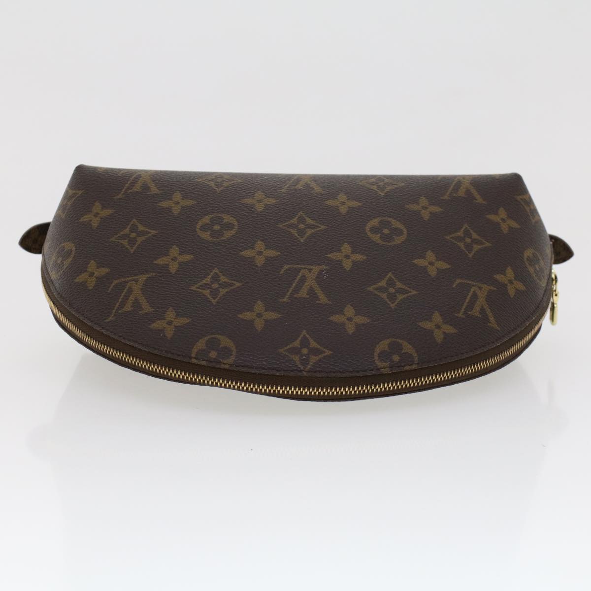 LOUIS VUITTON Monogram Trousse Demi Ronde Cosmetic Pouch M47520 LV 44329