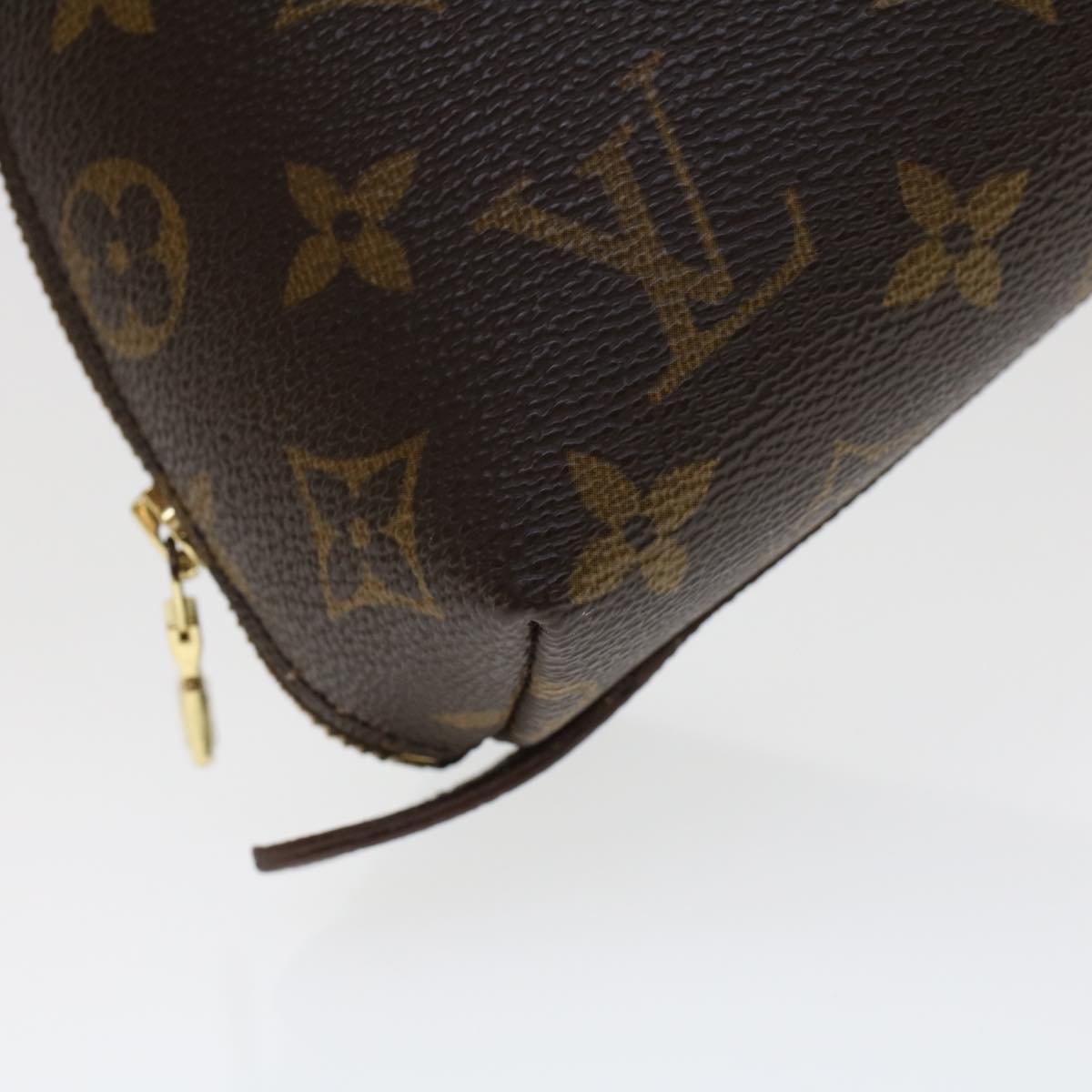 LOUIS VUITTON Monogram Trousse Demi Ronde Cosmetic Pouch M47520 LV 44329