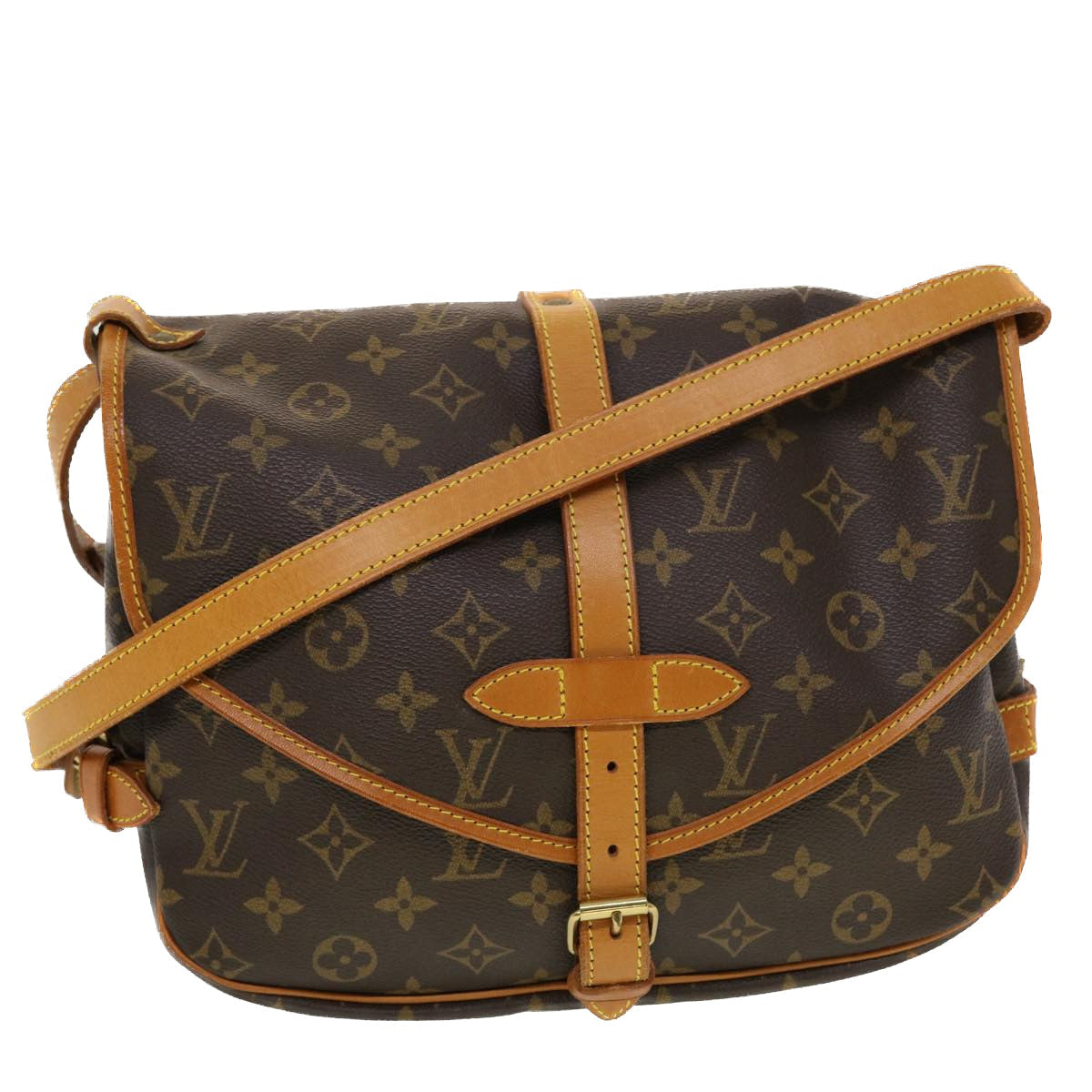 LOUIS VUITTON Monogram Saumur 30 Shoulder Bag M42256 LV 44417