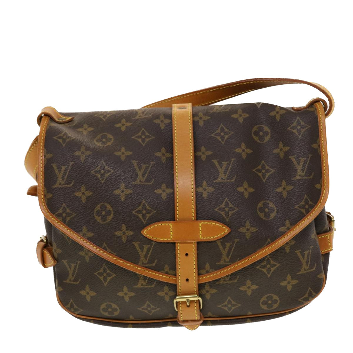 LOUIS VUITTON Monogram Saumur 30 Shoulder Bag M42256 LV 44417