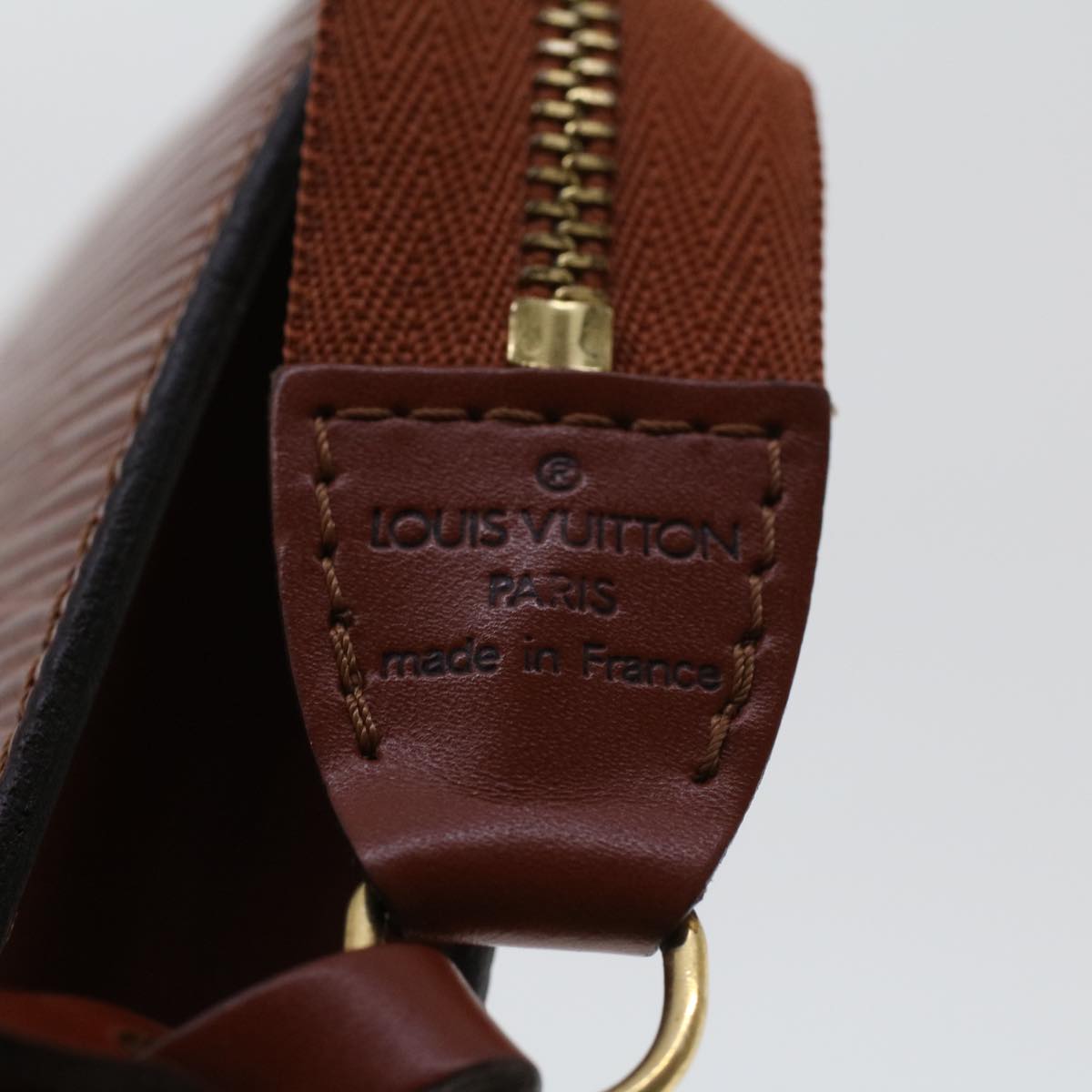 LOUIS VUITTON Epi Pochette Accessoires Pouch Brown M52953 LV 44418