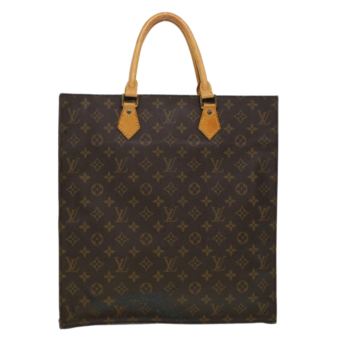 LOUIS VUITTON Monogram Sac Plat Hand Bag M51140 LV 44436