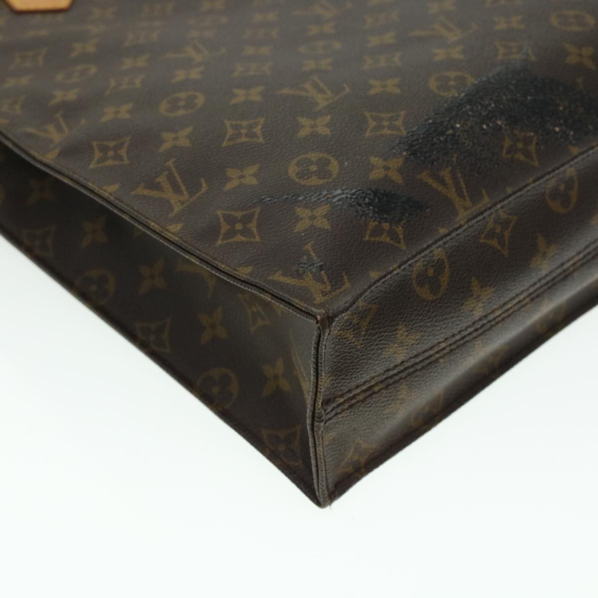 LOUIS VUITTON Monogram Sac Plat Hand Bag M51140 LV 44436