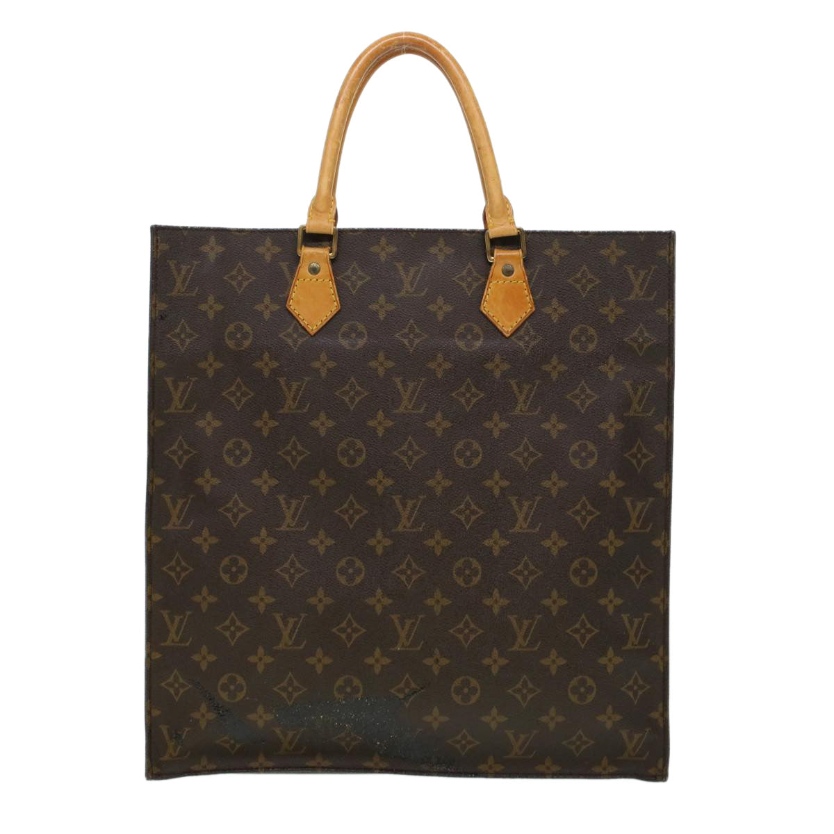 LOUIS VUITTON Monogram Sac Plat Hand Bag M51140 LV 44436