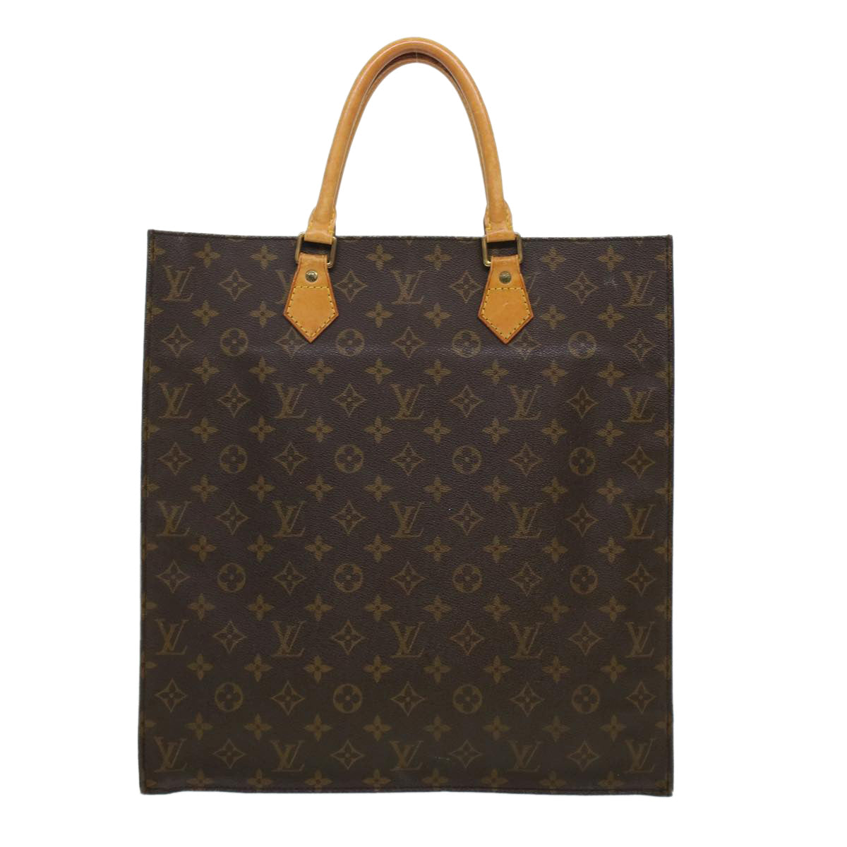 LOUIS VUITTON Monogram Sac Plat Hand Bag M51140 LV 44436