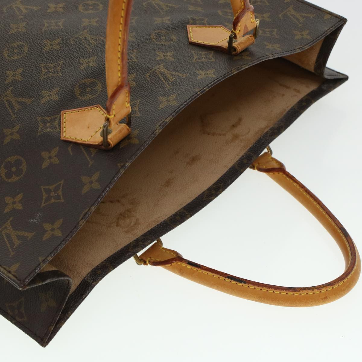LOUIS VUITTON Monogram Sac Plat Hand Bag M51140 LV 44436