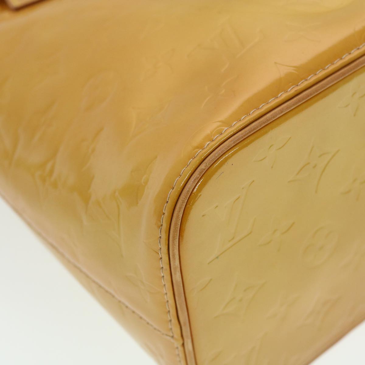 LOUIS VUITTON Monogram Vernis Houston Hand Bag Yellow M91055 LV 44475