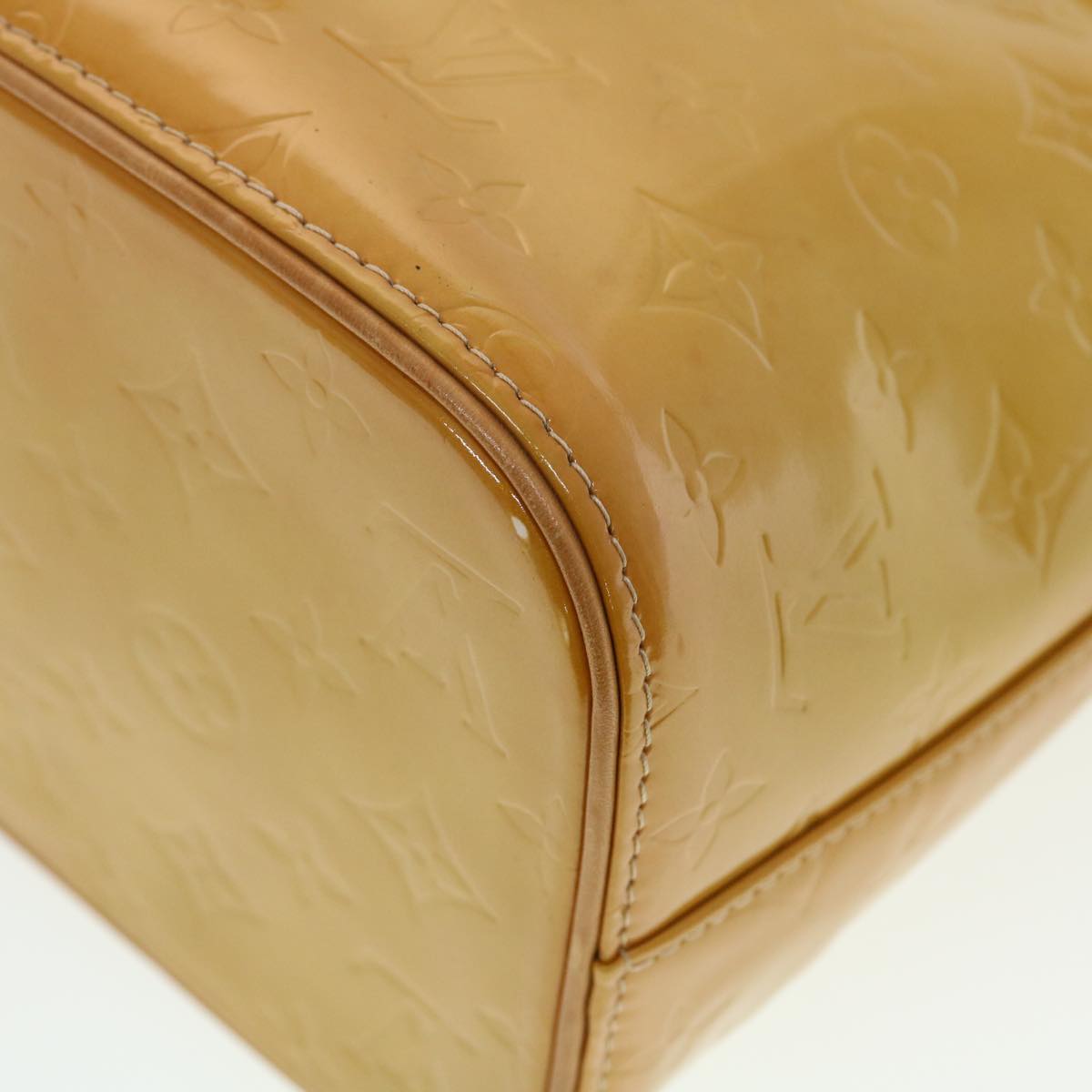 LOUIS VUITTON Monogram Vernis Houston Hand Bag Yellow M91055 LV 44475