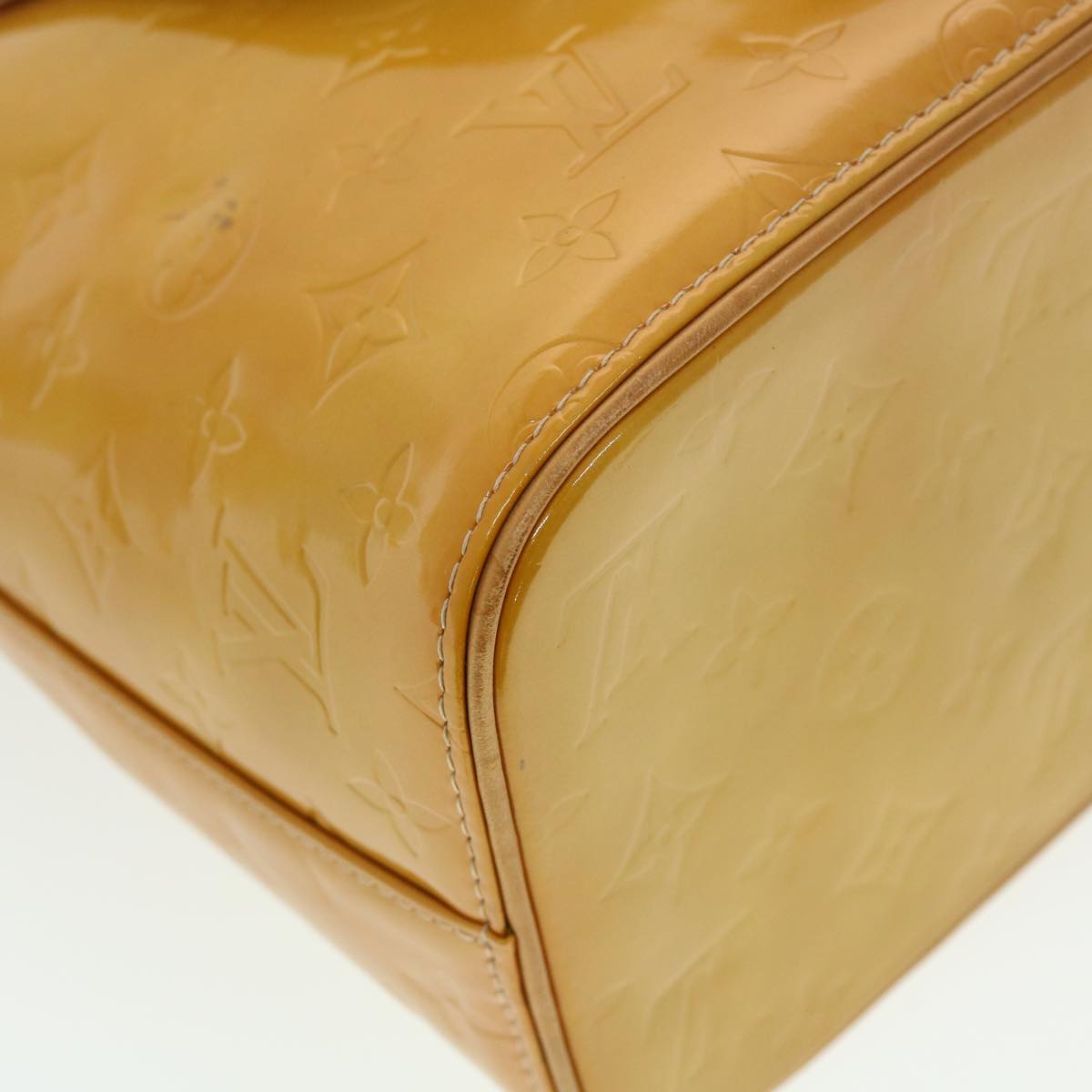 LOUIS VUITTON Monogram Vernis Houston Hand Bag Yellow M91055 LV 44475