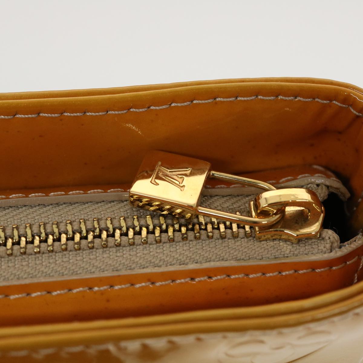 LOUIS VUITTON Monogram Vernis Houston Hand Bag Yellow M91055 LV 44475