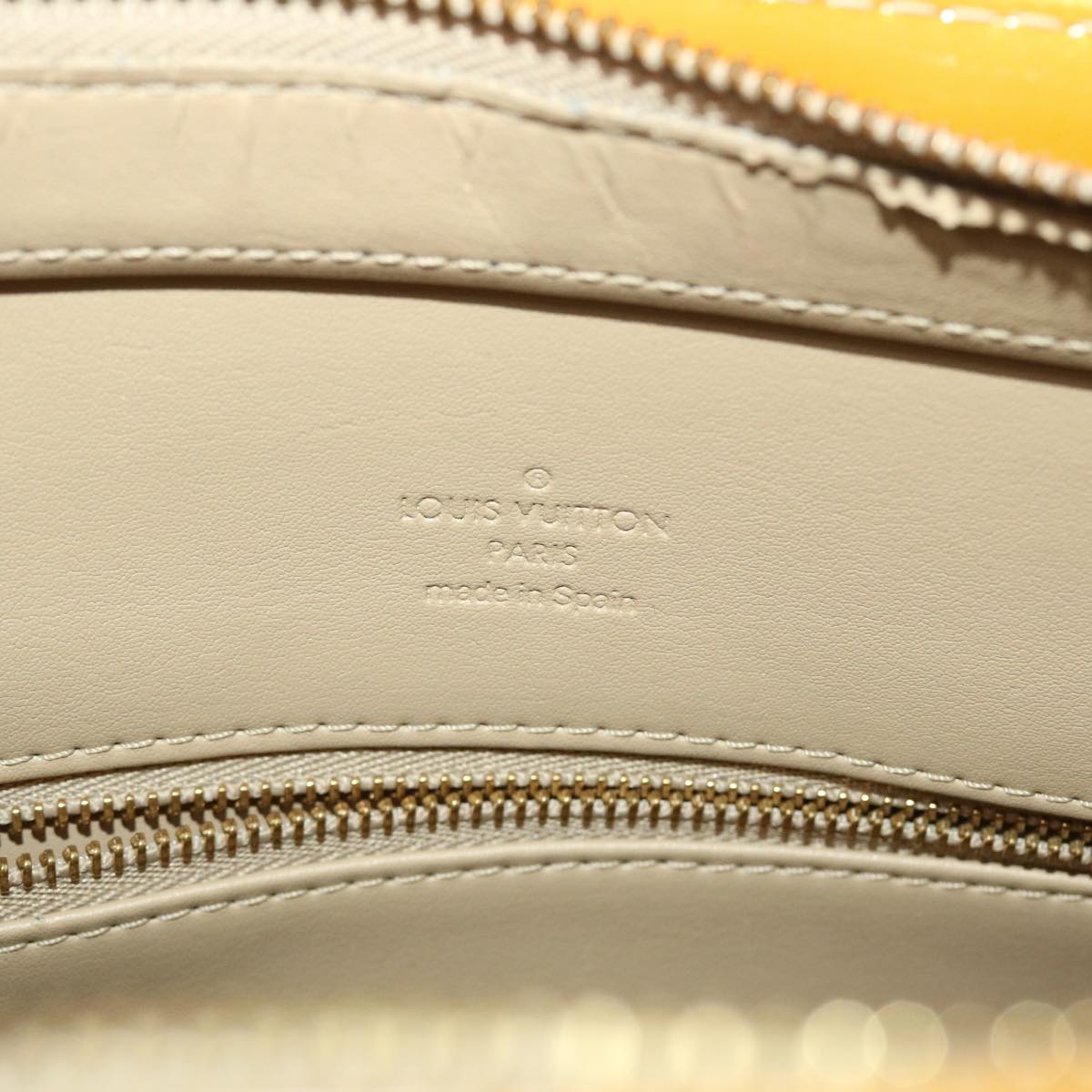 LOUIS VUITTON Monogram Vernis Houston Hand Bag Yellow M91055 LV 44475