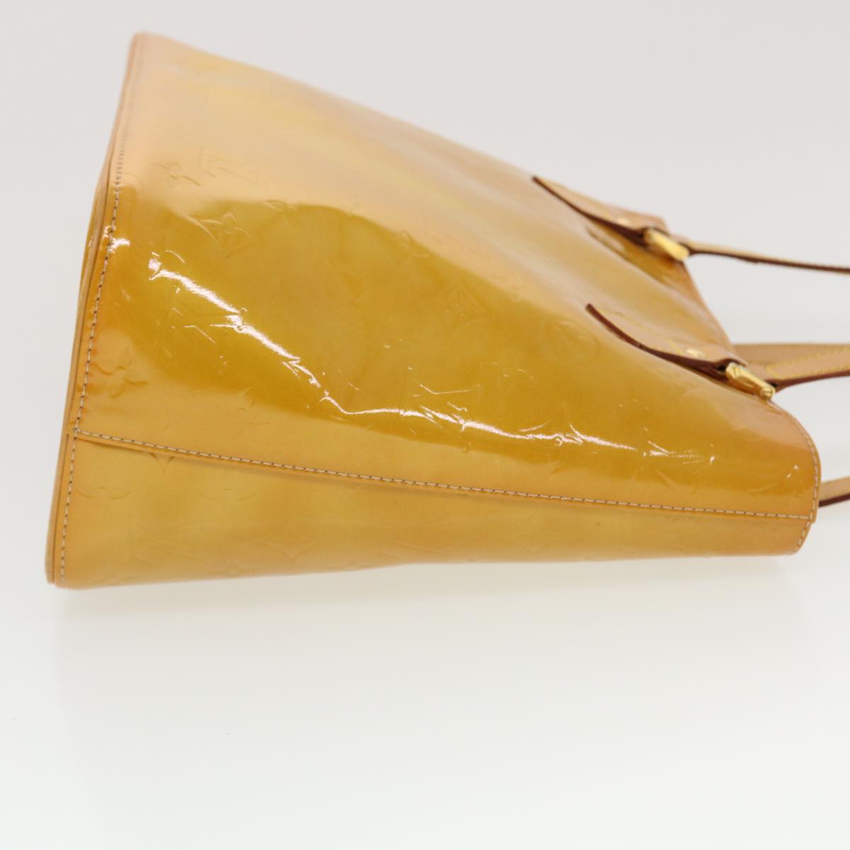 LOUIS VUITTON Monogram Vernis Houston Hand Bag Yellow M91055 LV 44475