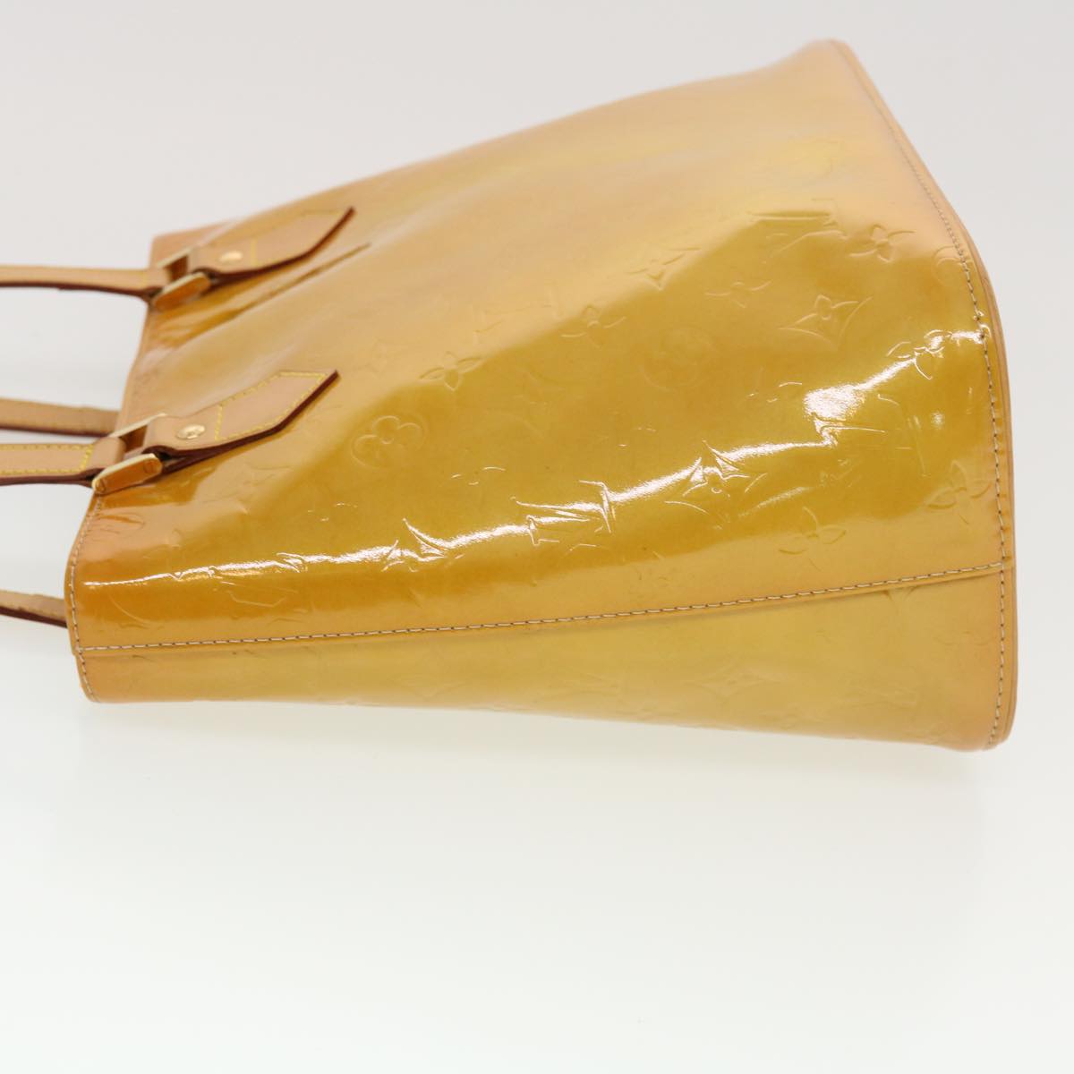 LOUIS VUITTON Monogram Vernis Houston Hand Bag Yellow M91055 LV 44475