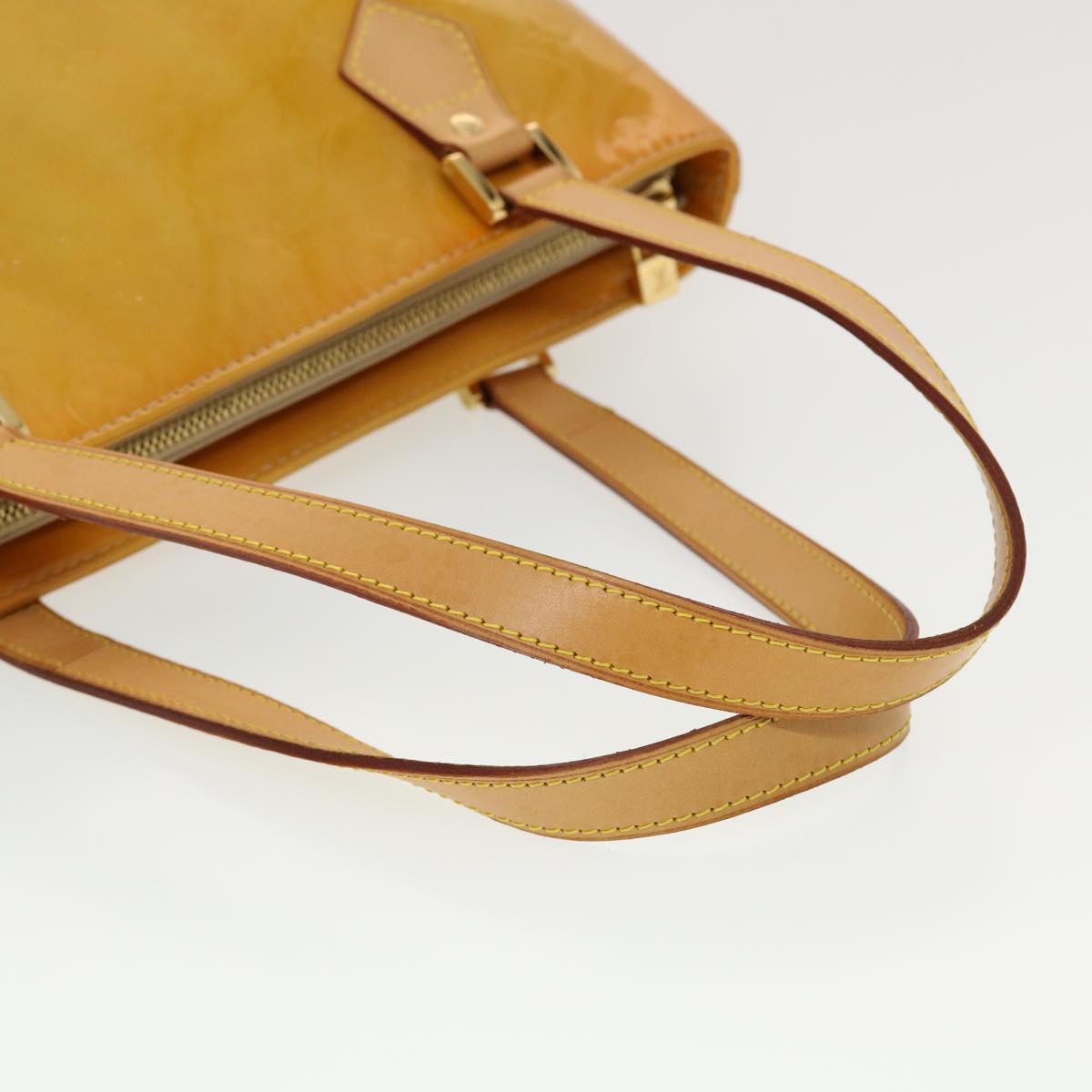 LOUIS VUITTON Monogram Vernis Houston Hand Bag Yellow M91055 LV 44475