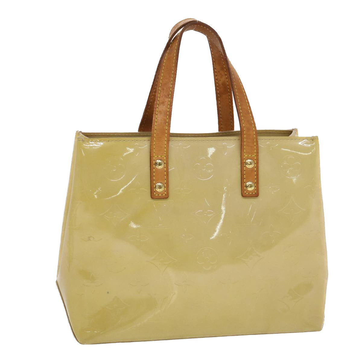 LOUIS VUITTON Monogram Vernis Reade PM Hand Bag Beige M91334 LV 44477