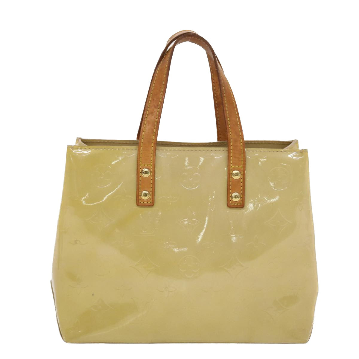 LOUIS VUITTON Monogram Vernis Reade PM Hand Bag Beige M91334 LV 44477