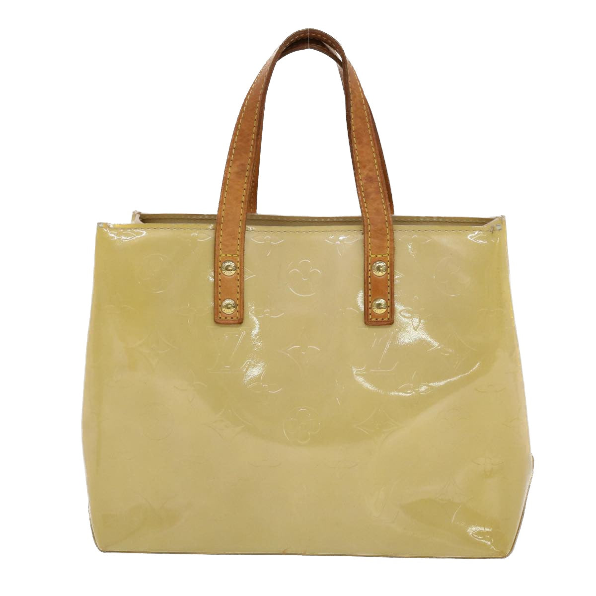 LOUIS VUITTON Monogram Vernis Reade PM Hand Bag Beige M91334 LV 44477
