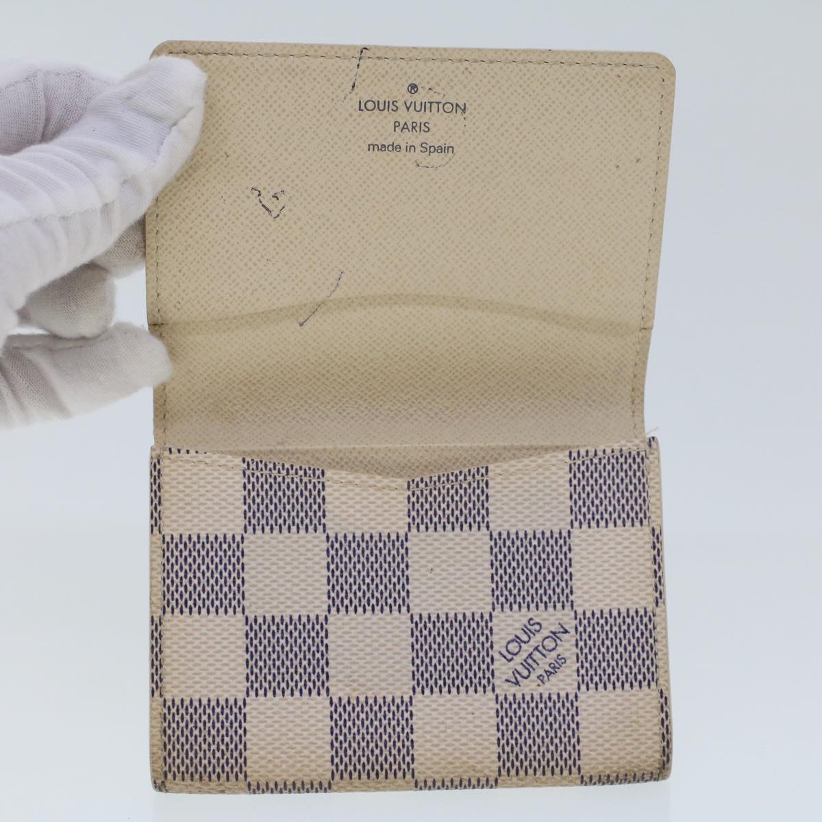 LOUIS VUITTON Damier Azur Amberop Cartes de Visit Card Case N61746 LV 44486