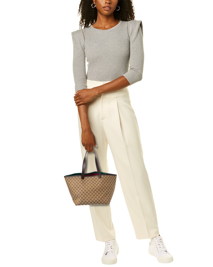 Gucci Original GG Medium Canvas & Leather Tote