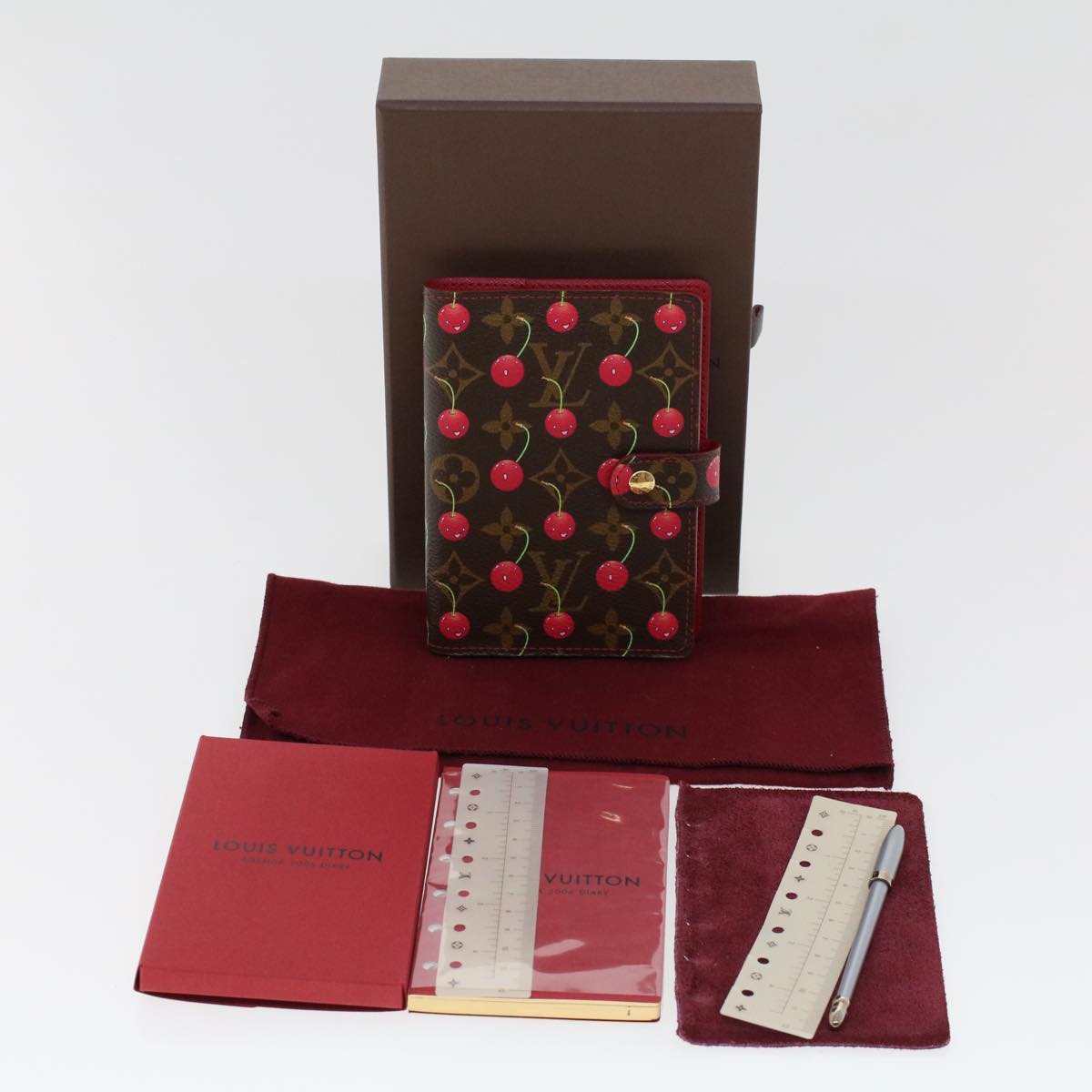 LOUIS VUITTON Monogram Cherry Agenda PM Day Planner Cover R21023 LV 44516A