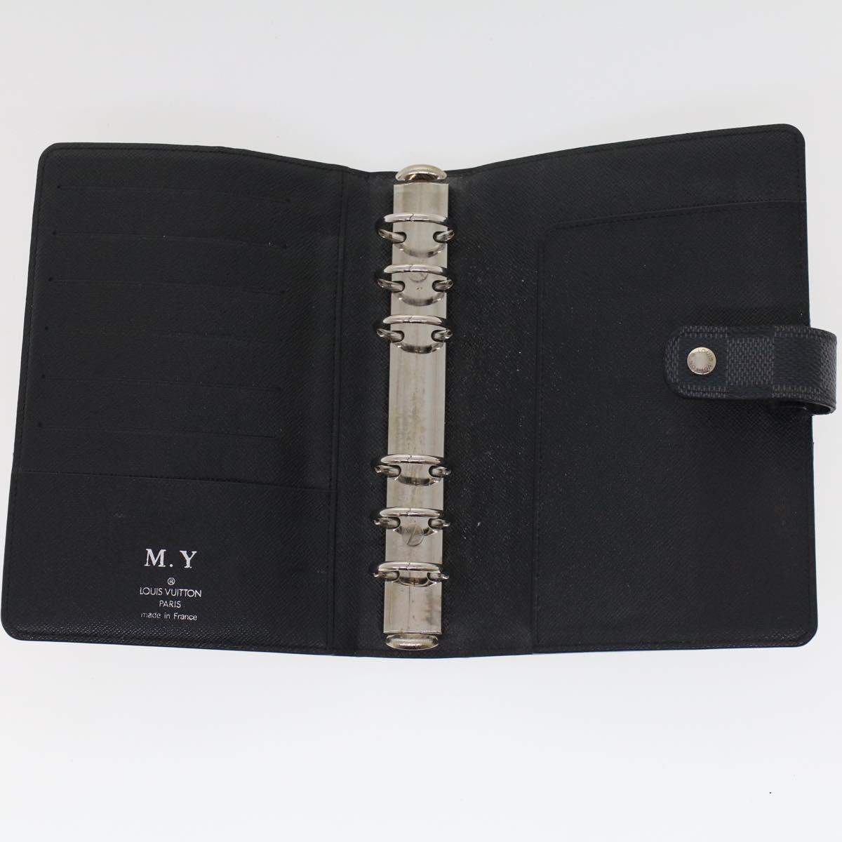 LOUIS VUITTON Damier Graphite Agenda MM Day Planner Cover R20242 LV 44517