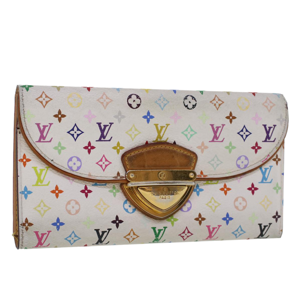 LOUIS VUITTON Multicolor Portefeuille Eugenie Wallet White M60053 LV 44518