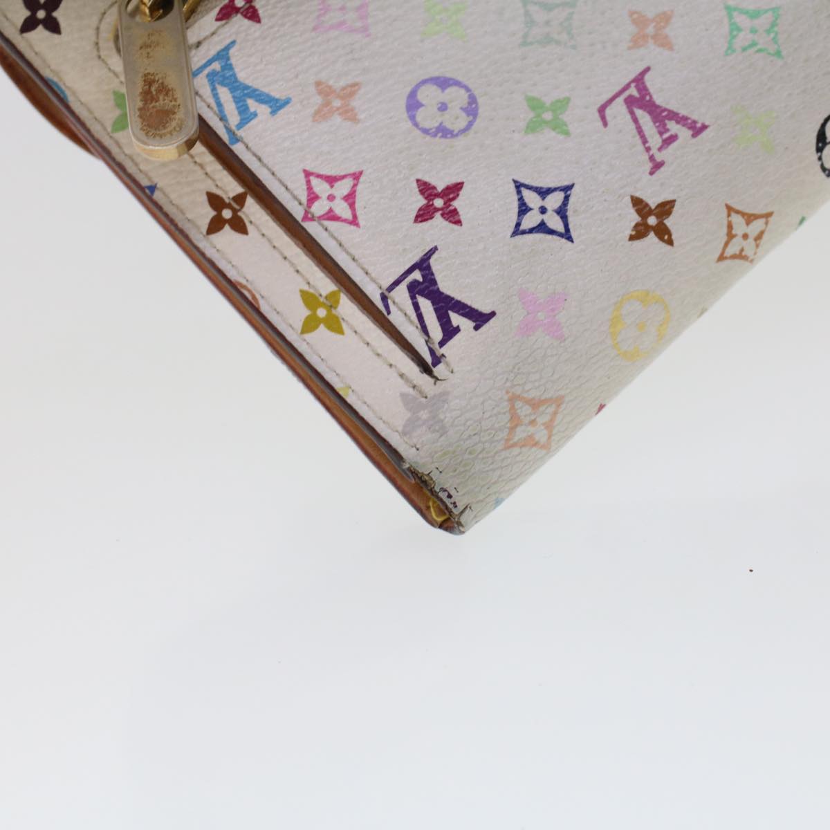LOUIS VUITTON Multicolor Portefeuille Eugenie Wallet White M60053 LV 44518