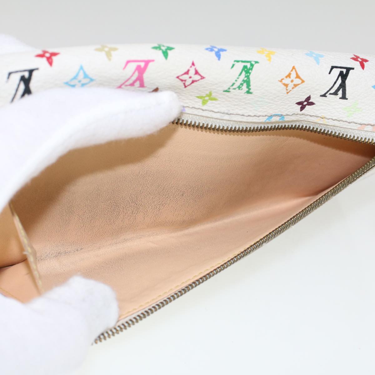 LOUIS VUITTON Multicolor Portefeuille Eugenie Wallet White M60053 LV 44518