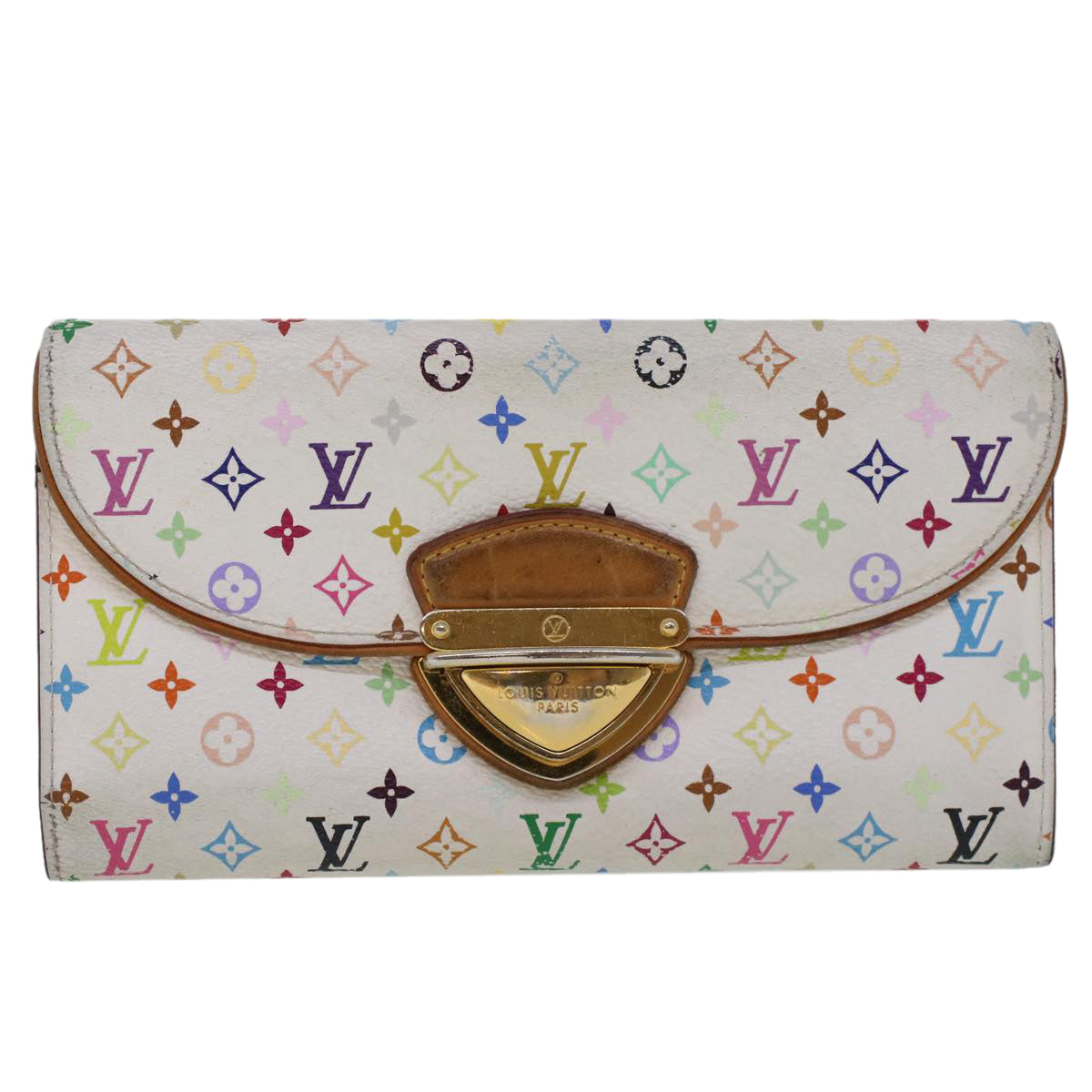 LOUIS VUITTON Multicolor Portefeuille Eugenie Wallet White M60053 LV 44518