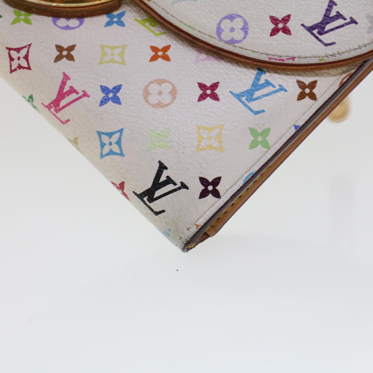 LOUIS VUITTON Multicolor Portefeuille Eugenie Wallet White M60053 LV 44518