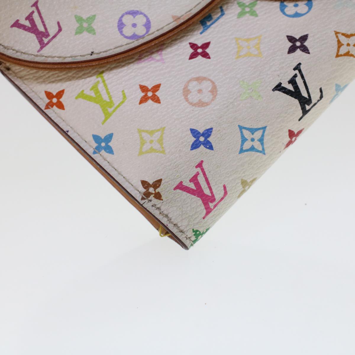 LOUIS VUITTON Multicolor Portefeuille Eugenie Wallet White M60053 LV 44518