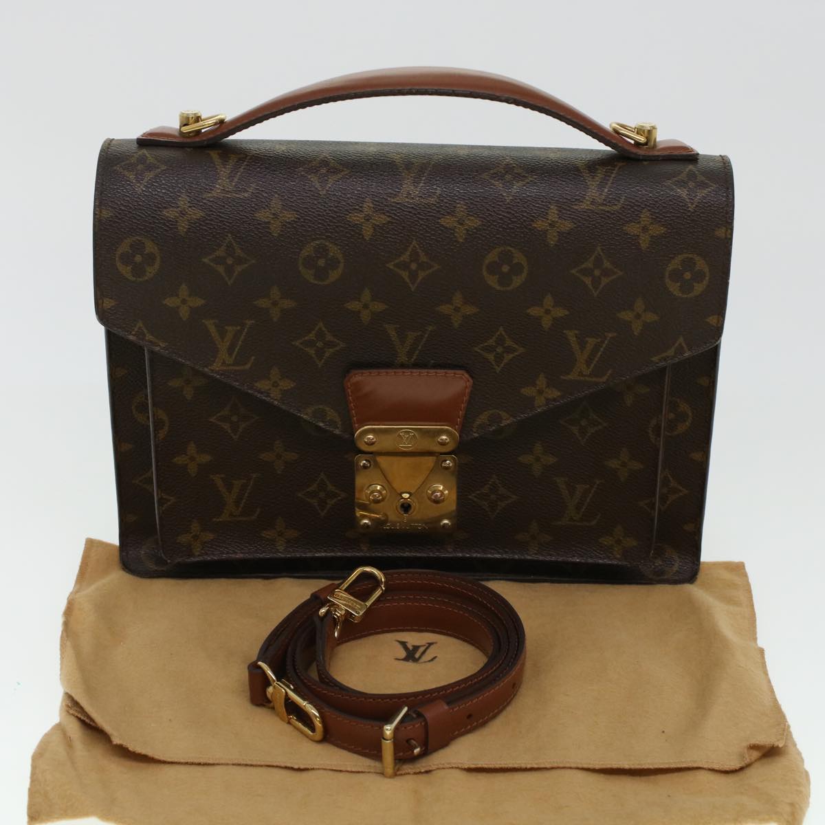 LOUIS VUITTON Monogram Monceau 28 Hand Bag 2way M51185 LV 44550