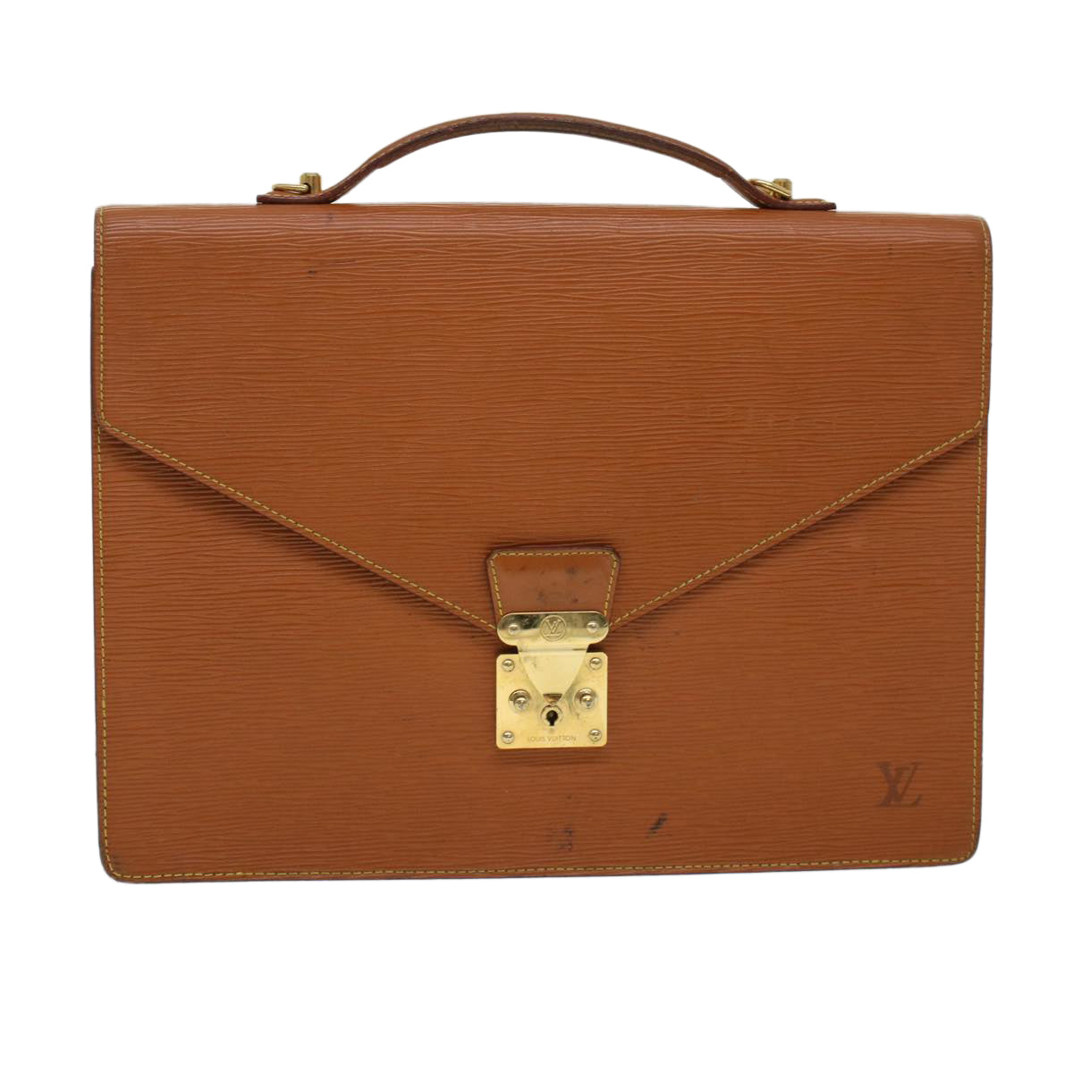 LOUIS VUITTON Epi Porte Documents Bandouliere Briefcase Brown M54468 44551