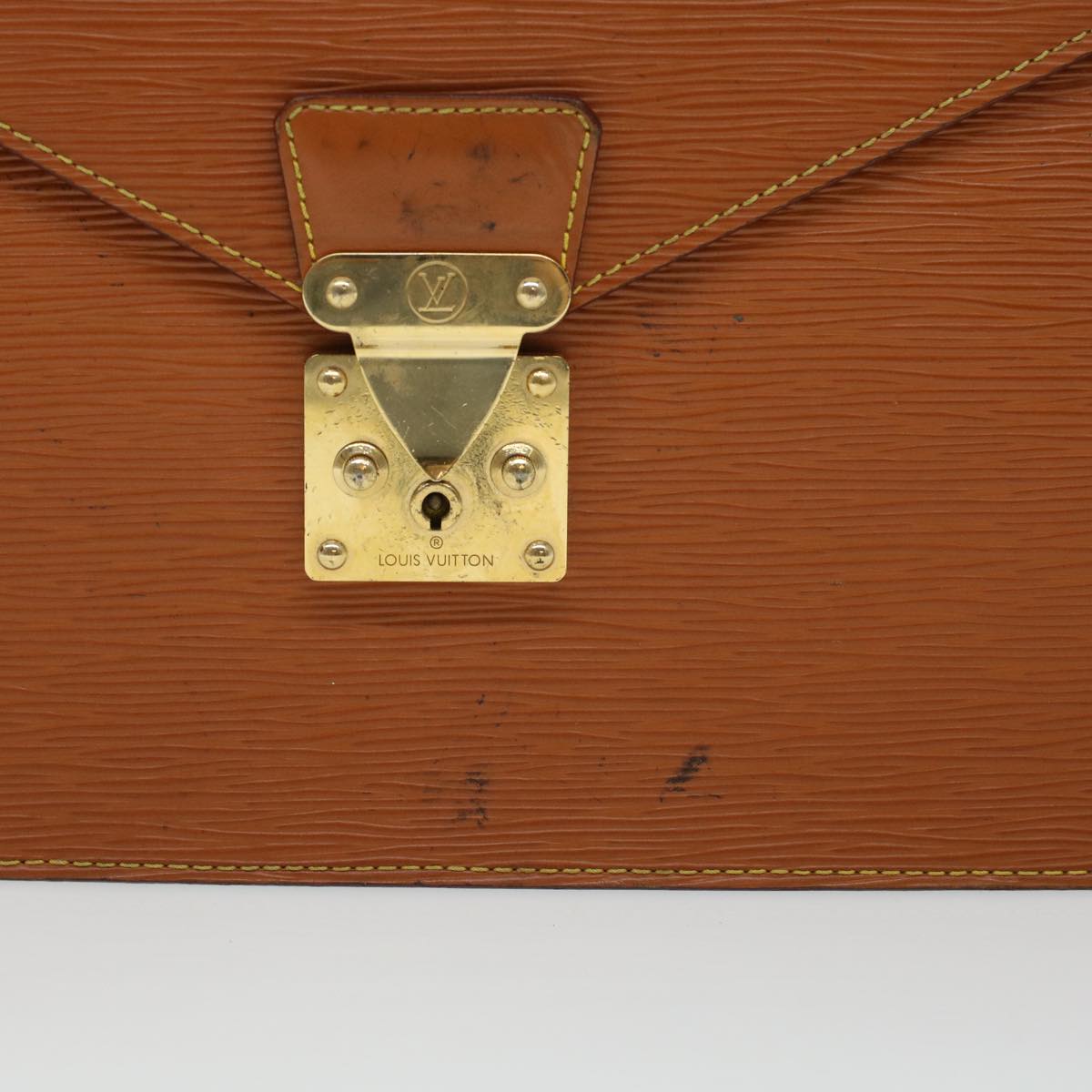 LOUIS VUITTON Epi Porte Documents Bandouliere Briefcase Brown M54468 44551