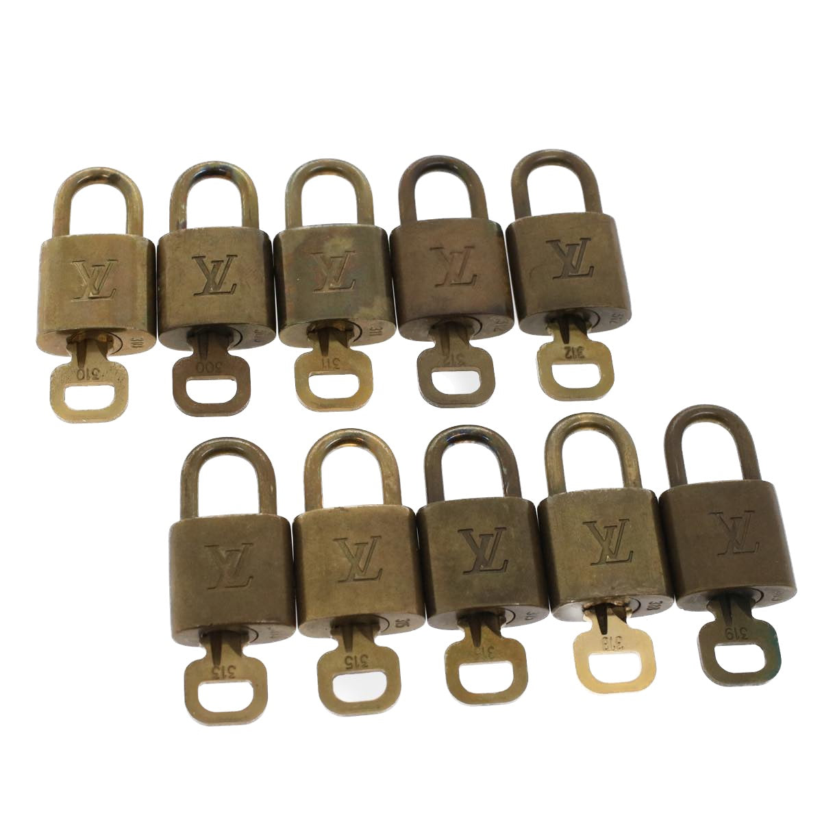 LOUIS VUITTON Padlock 10set Gold Tone LV 44554