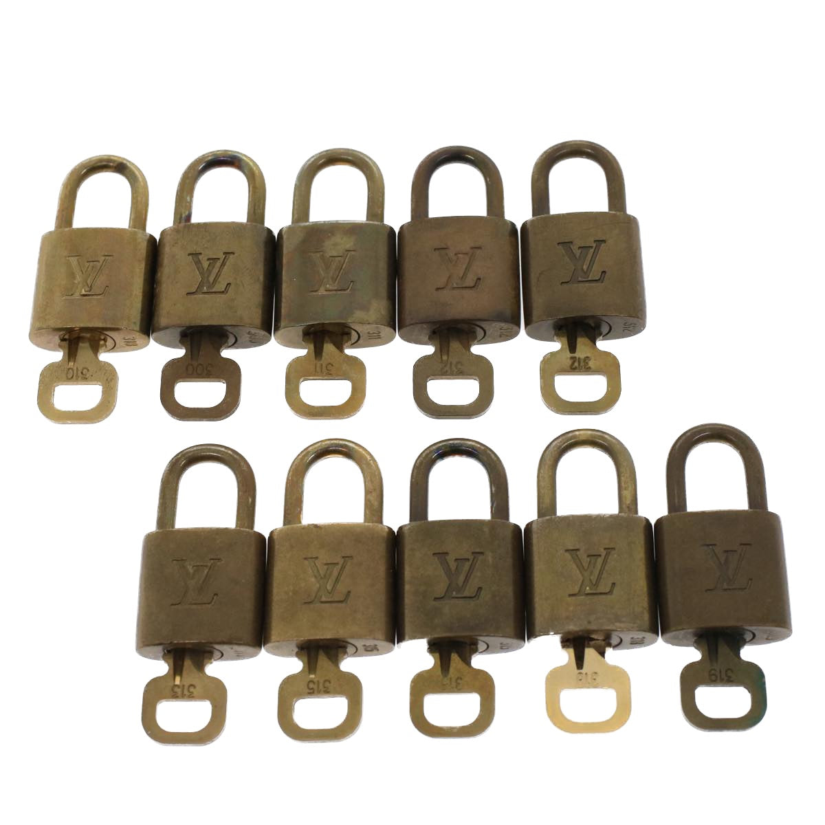 LOUIS VUITTON Padlock 10set Gold Tone LV 44554