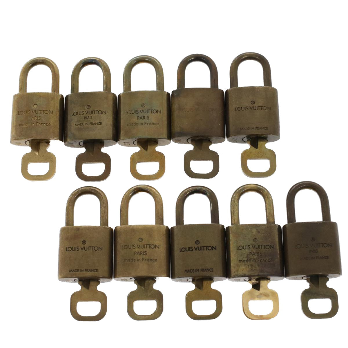 LOUIS VUITTON Padlock 10set Gold Tone LV 44554