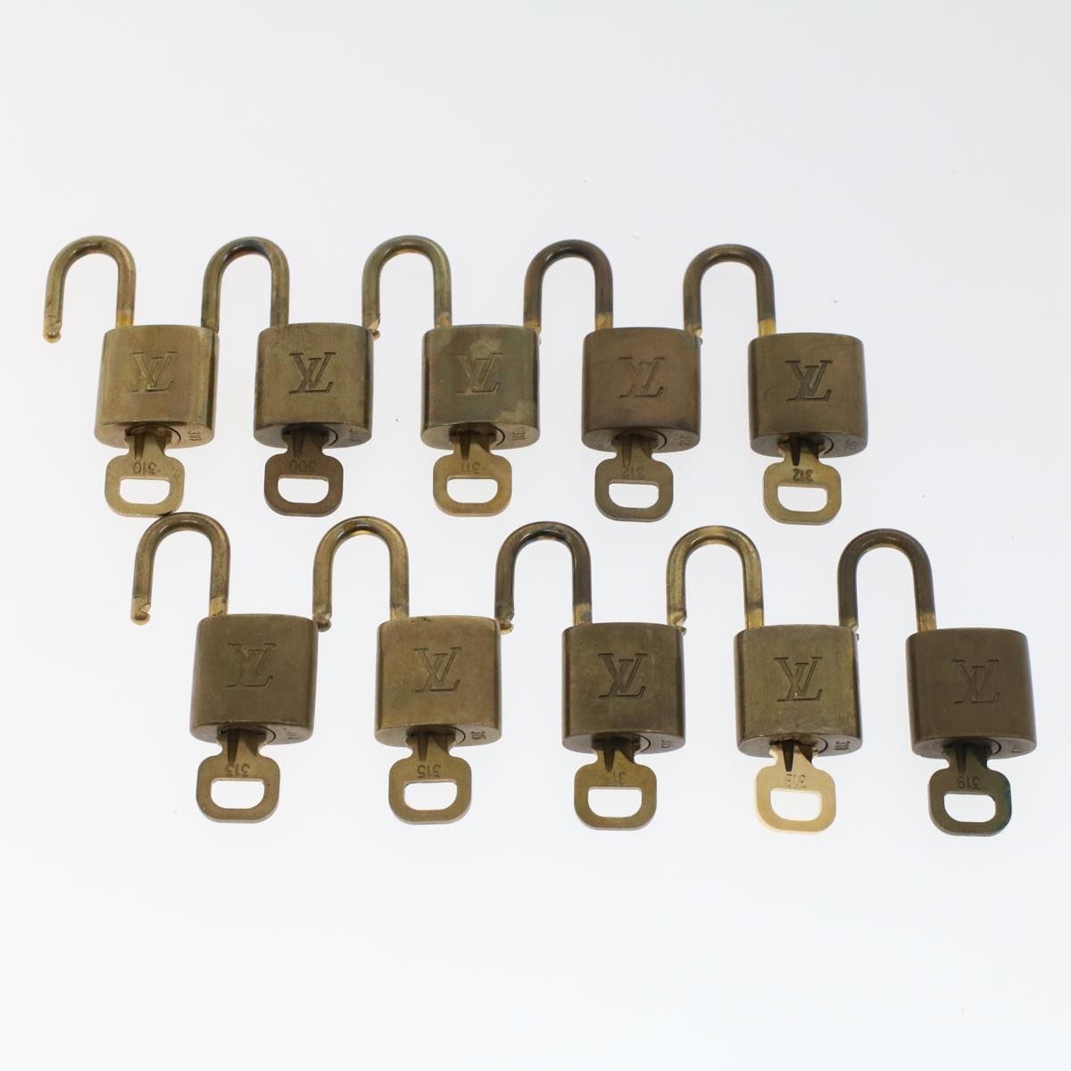 LOUIS VUITTON Padlock 10set Gold Tone LV 44554