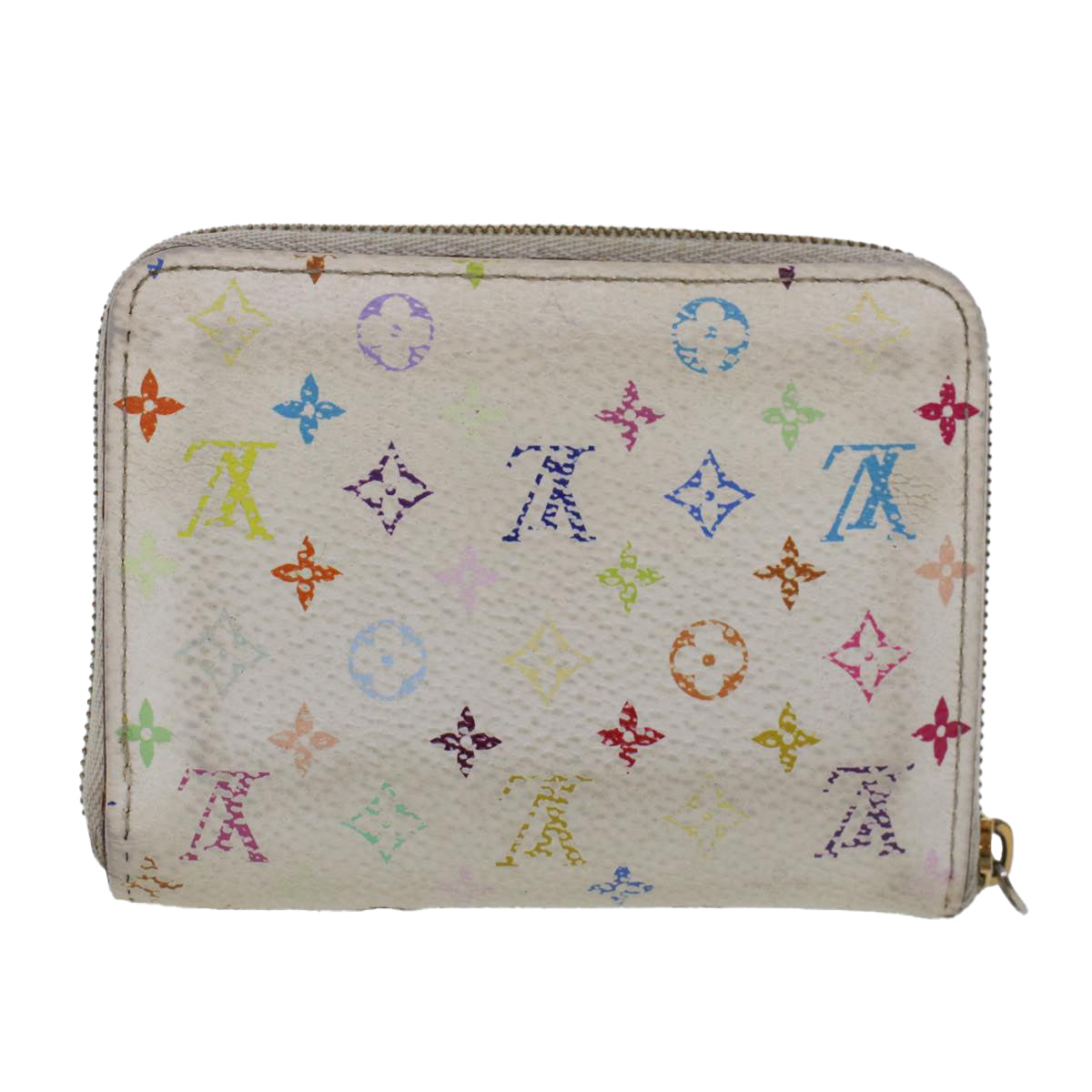 LOUIS VUITTON Monogram Multicolor Zippy Coin Purse Wallet White M66548 LV 44557