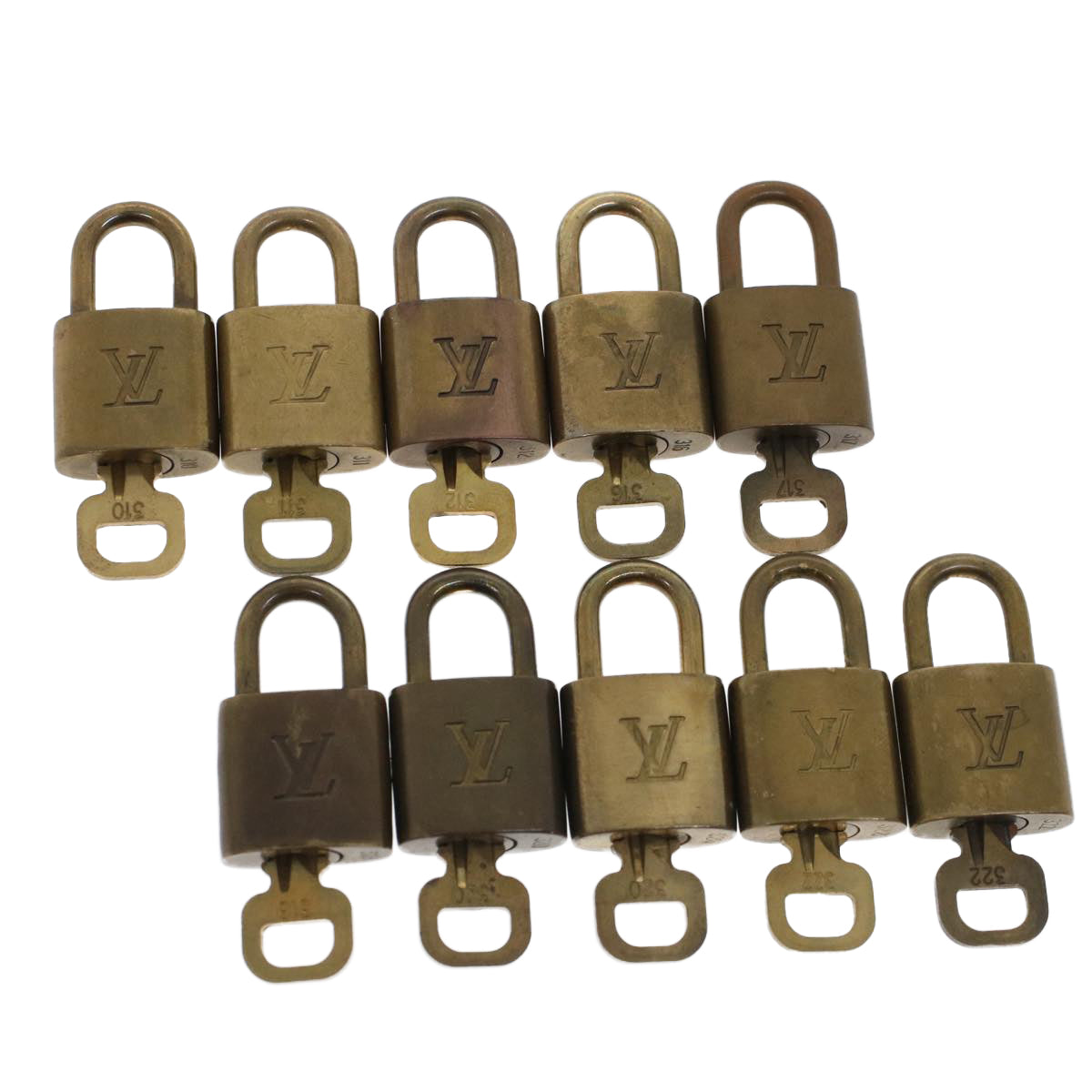 LOUIS VUITTON Padlock 10set Gold Tone LV 44573