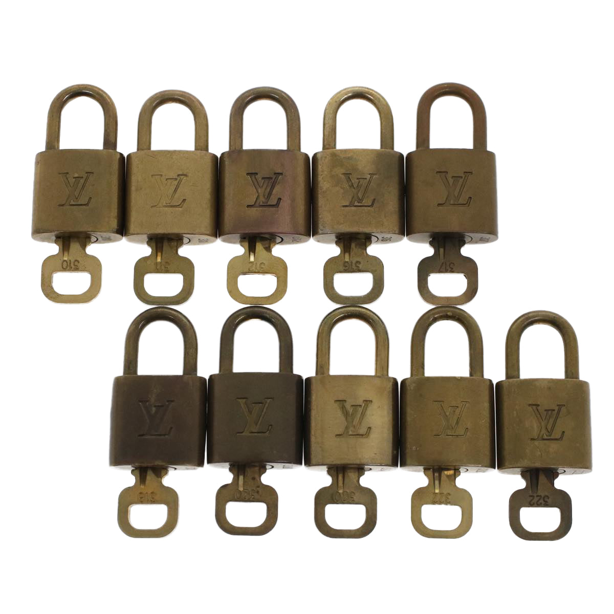 LOUIS VUITTON Padlock 10set Gold Tone LV 44573
