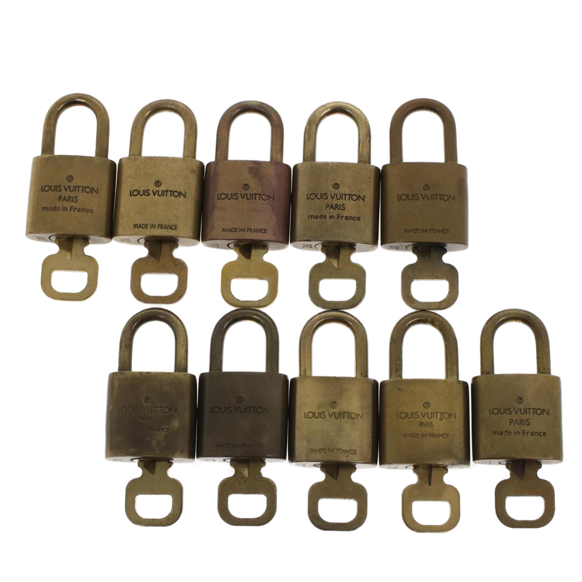 LOUIS VUITTON Padlock 10set Gold Tone LV 44573