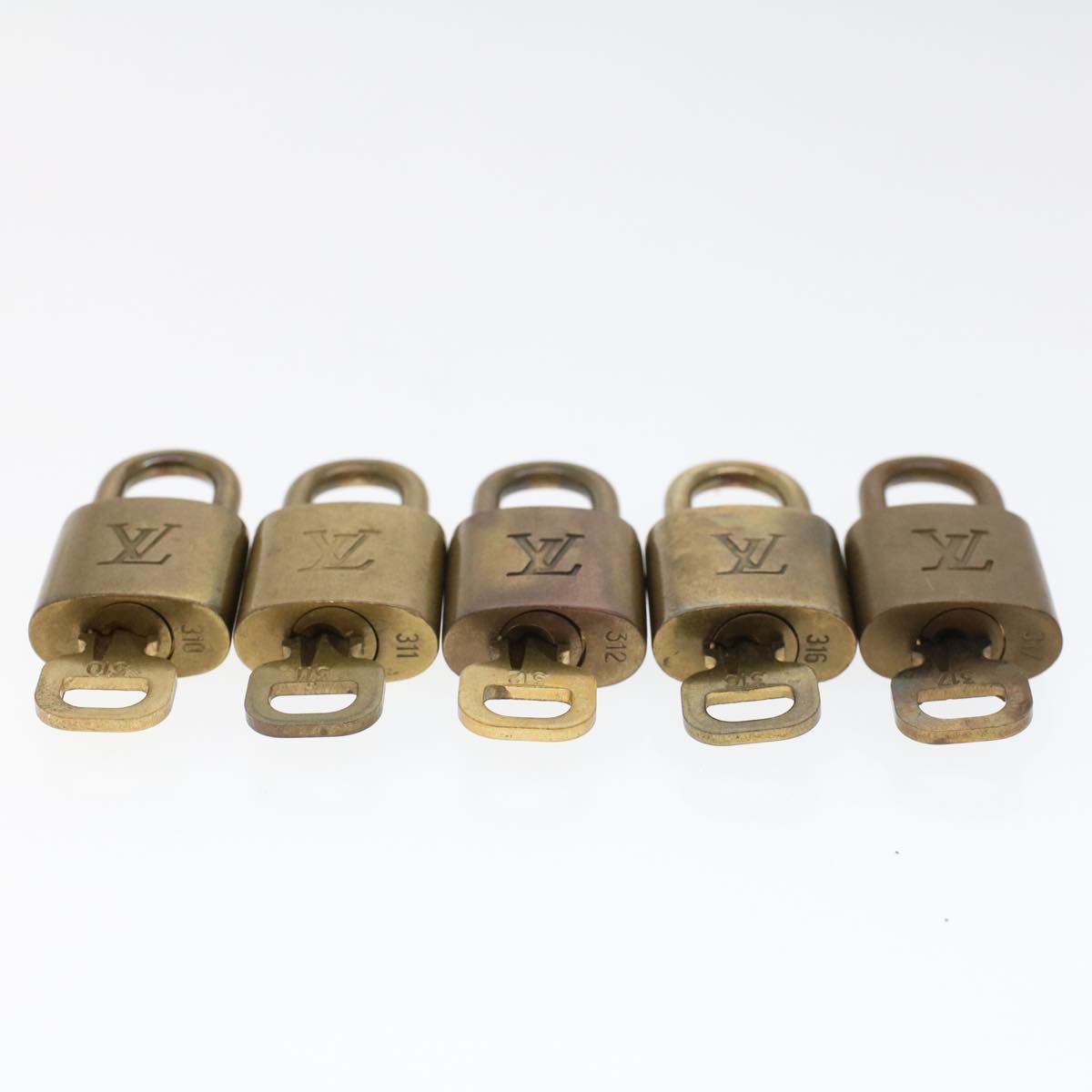 LOUIS VUITTON Padlock 10set Gold Tone LV 44573