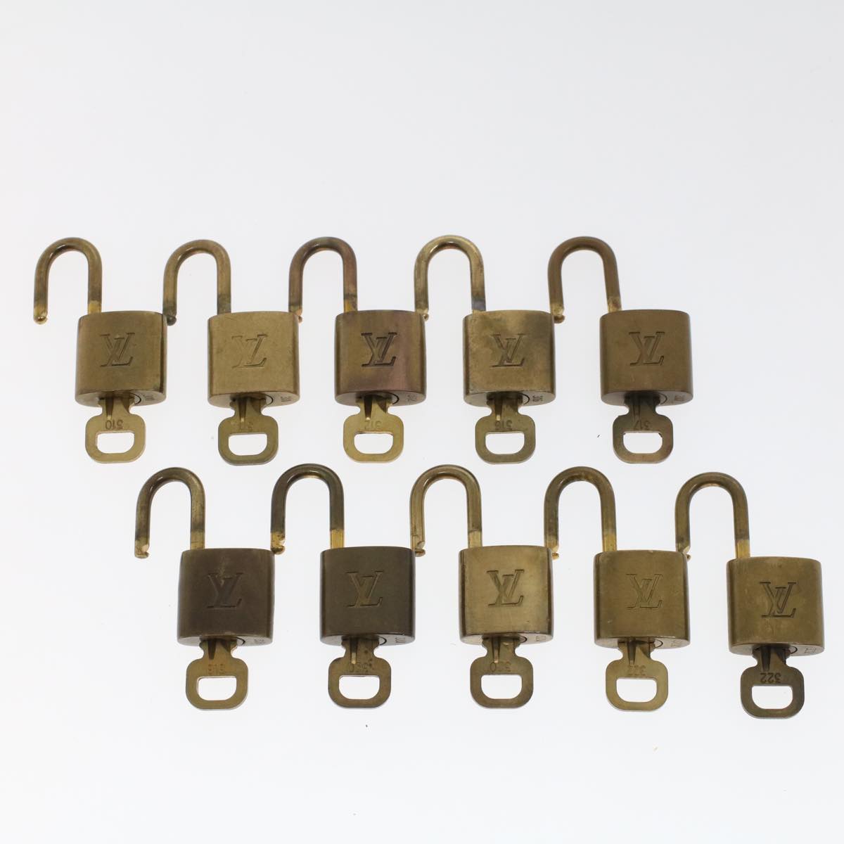 LOUIS VUITTON Padlock 10set Gold Tone LV 44573
