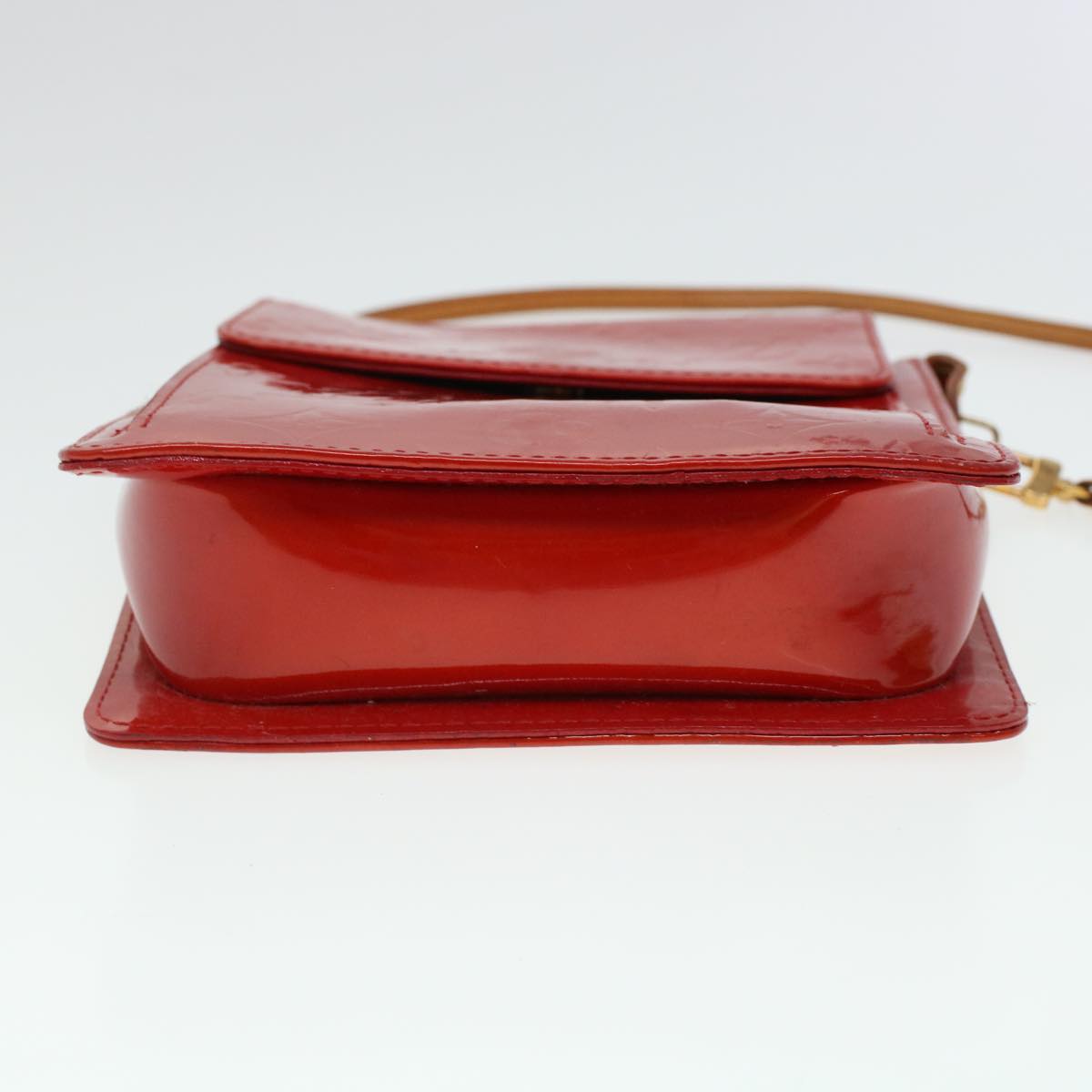 LOUIS VUITTON Monogram Vernis Motto Accessory Pouch Red M91137 LV 44602