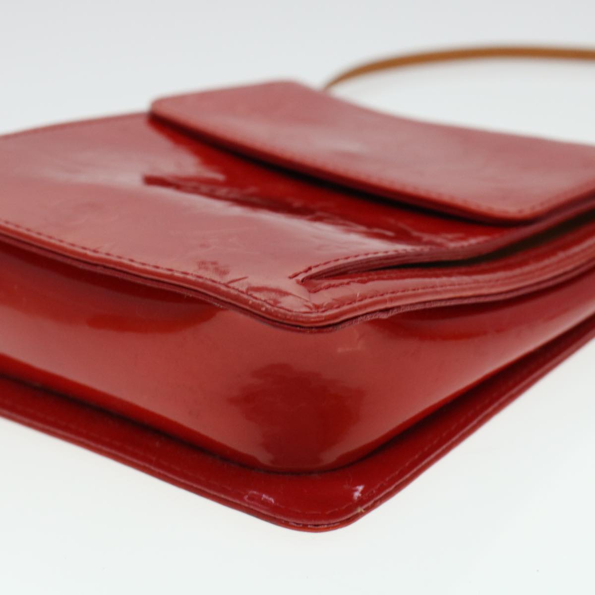 LOUIS VUITTON Monogram Vernis Motto Accessory Pouch Red M91137 LV 44602