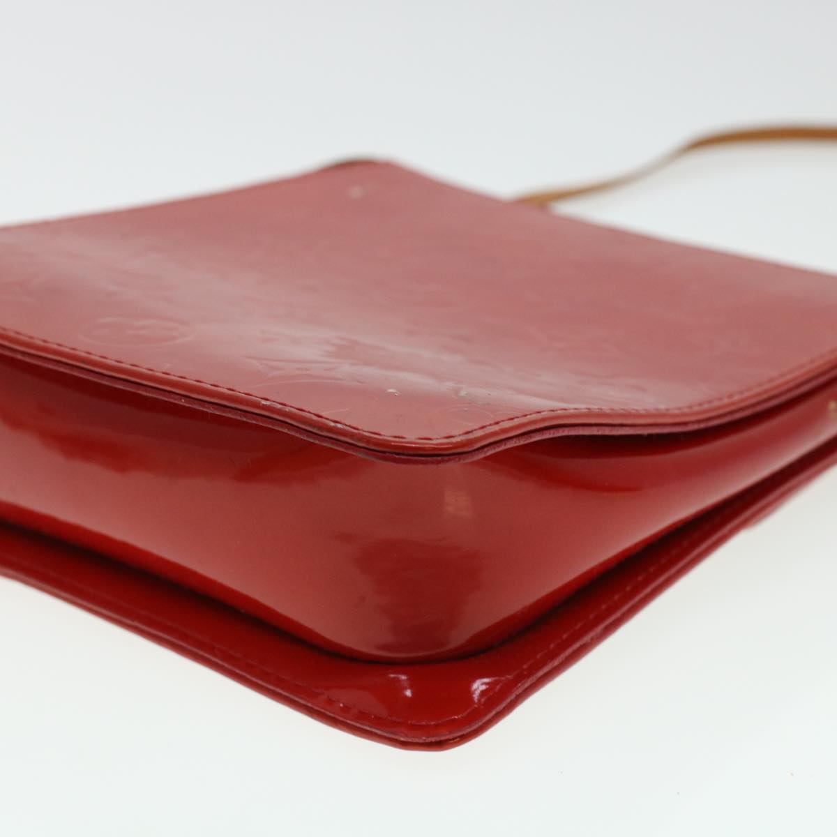LOUIS VUITTON Monogram Vernis Motto Accessory Pouch Red M91137 LV 44602